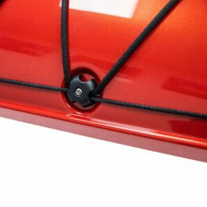 Eddyline Kayaks Sitka LT touring kayak in red. Bungee recessed fittings.. Available at authorized Eddyline dealer, Riverbound Sports in Tempe, Arizona.