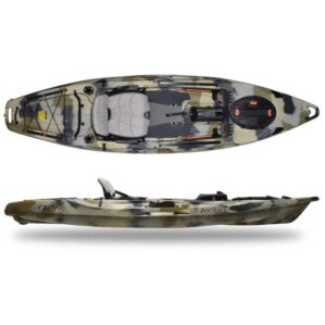 Feelfree Lure V2 angler kayak top and side view in desert.