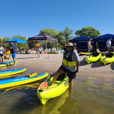 Kayaker on a self guided Riverbound Tour on Butcher Jones Recessional Area on Saguaro Lake.