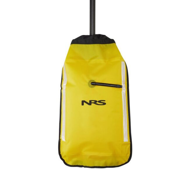 NRS Sea Kayak Paddle Float Bag front with inflation valve. Available at Riverbound Sports Paddle Company in Tempe, Arizona.