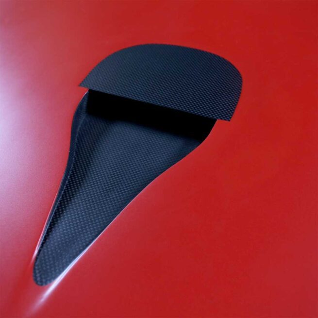 Carbon fiber venturi drain in the SIC Maui RST Race Boards. Available at Riverbound Sports in Tempe, Arizona.