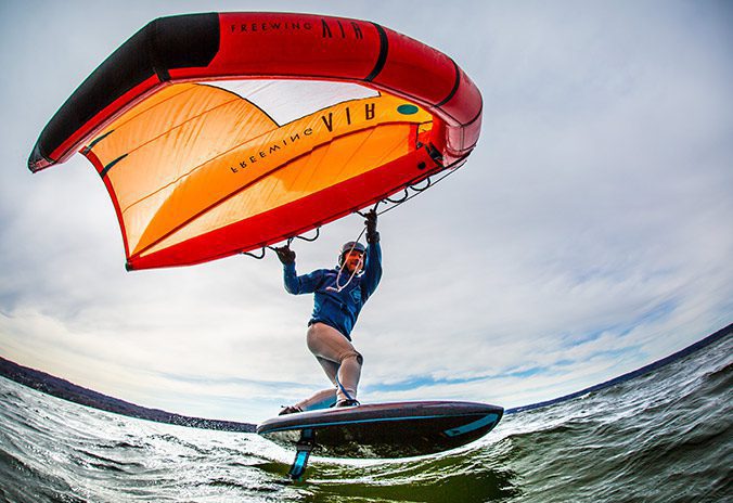 Starboard foil Feewing in orange/red. Available at Riverbound Sports in Tempe, Arizona.