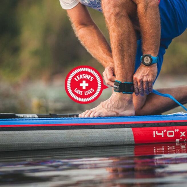 Starboard leash. Available at Riverbound Sports in Tempe, Arizona.