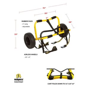 Suspenz Flat Airless Cart sizing. Available at Riverbound Sports in Tempe, Arizona.