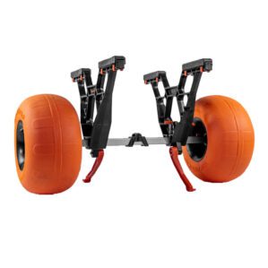 YakAttack Townstow Kayak Cart with orange pneumatic sand tires. Available at Riverbound Sports in Tempe, Arizona.