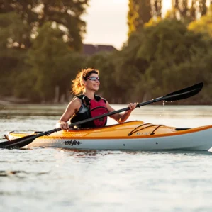 Paddling the Eddyline Sky 10 kayak. Available at authorized Eddyline dealer, Riverbound Sports in Tempe, Arizona.