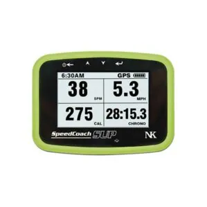 NK Speedcoach II performance monitor with green cover.