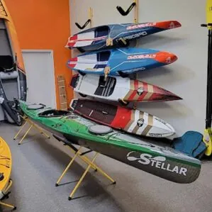 Red Stellar S16 G2 Touring Kayak. Riverbound is a Stellar Kayak authorized retailer in Tempe, Arizona.